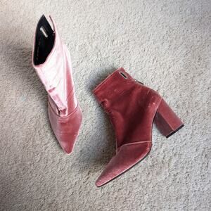 Robert Clergerie Pink Velvet Ankle Boots